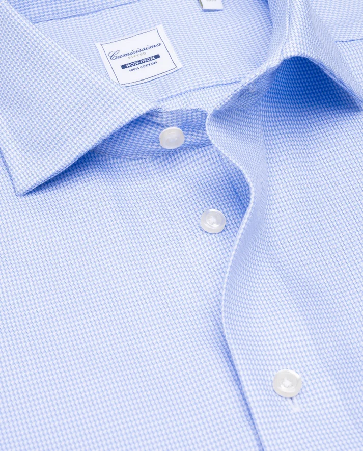 Camicissima Dobby Non-Iron Fitted Fancy Cotton Shirt