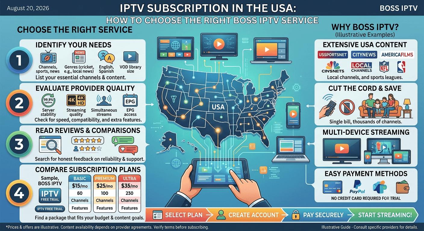 IPTV Subscription in the USA: How to Choose the Right Boss IPTV Service