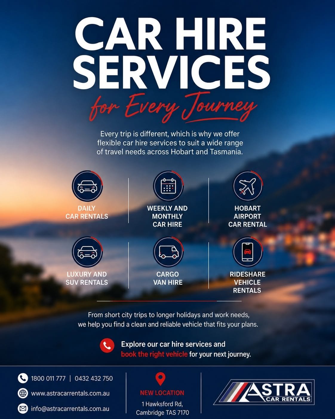 Rent a car in Hobart city