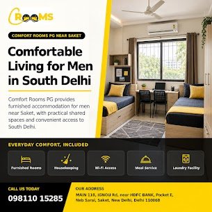 Boys PG in South Delhi – Comfortable Accommodation for Male Residents