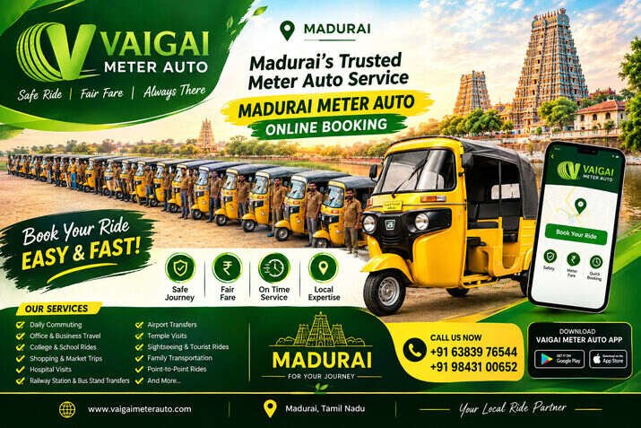 Vaigai Meter Auto – Convenient Madurai Meter Auto Booking