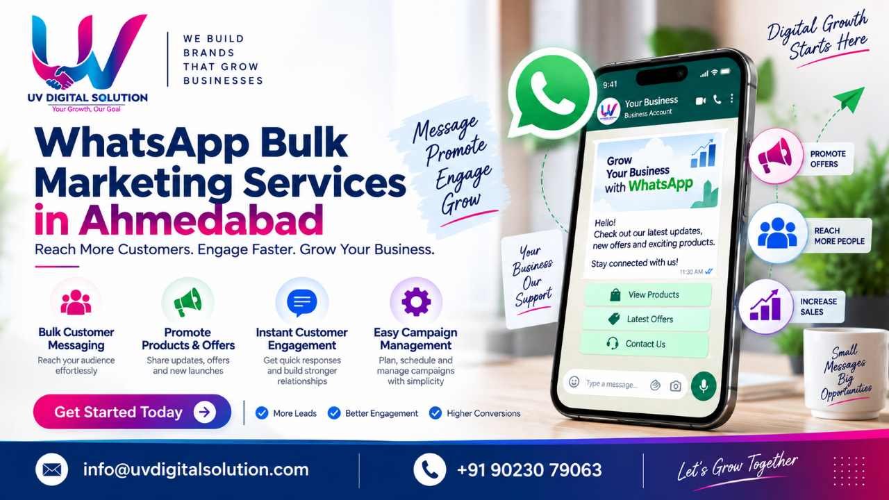 WhatsApp Bulk Marketing Services in Ahmedabad | UV Digital