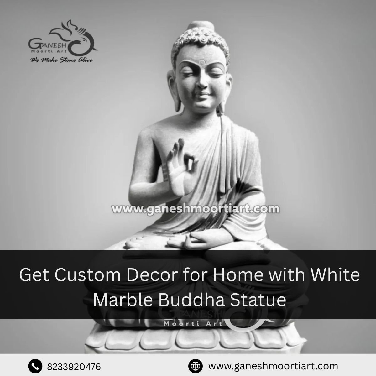 Get Custom Decor for Home with White Marble Buddha Statue