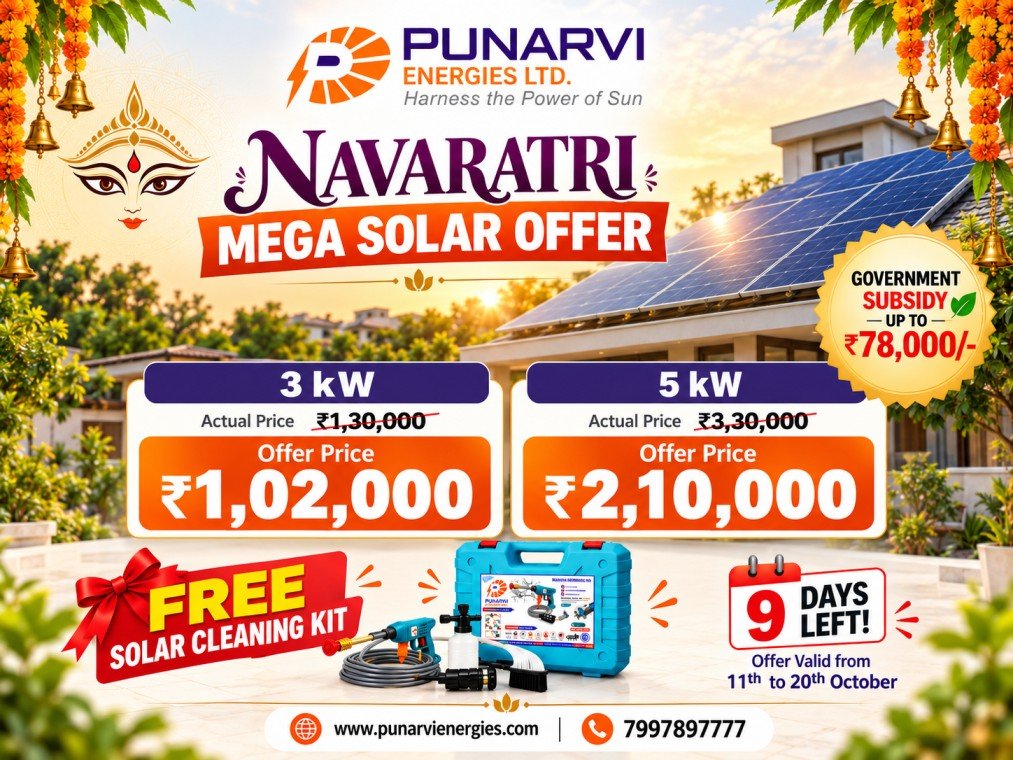 Navaratri Mega Solar Offer by Punarvi Energies Ltd.