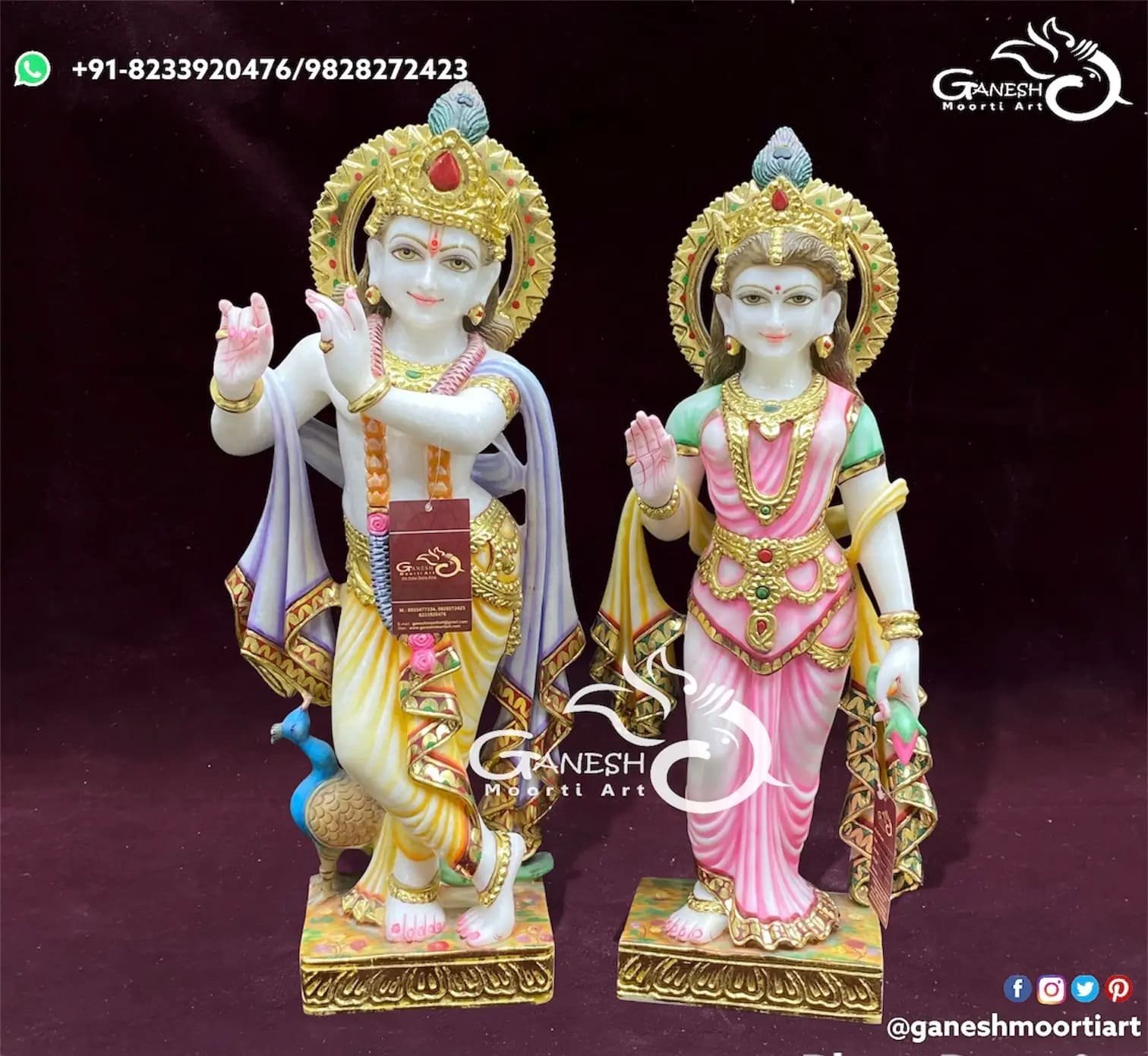 Find Your Ideal Jugal Radha Krishna Marble Murti for Sacred Interiors