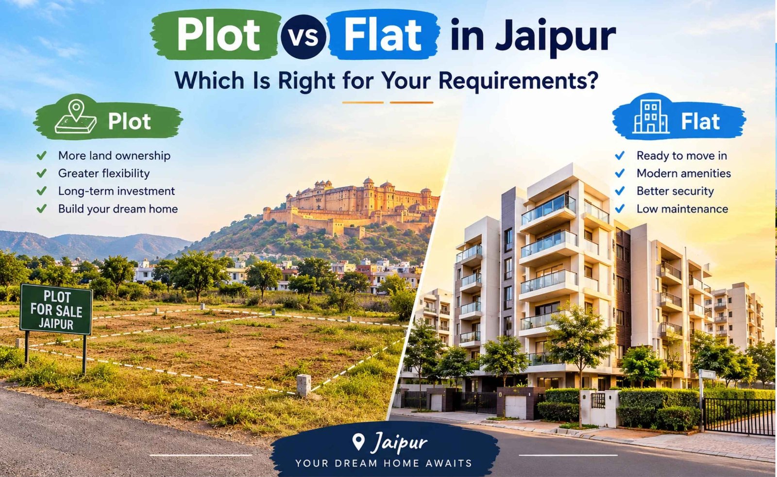 Plot vs Flat in Jaipur: Which Is Better for You?