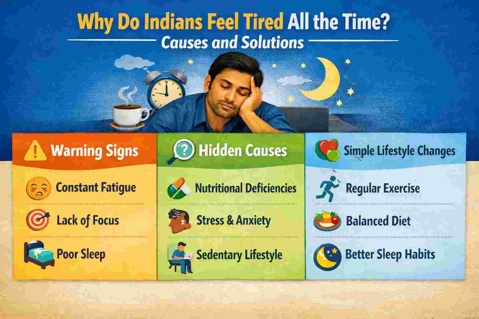 Why Do Indians Feel Tired All the Time? Causes & Solutions